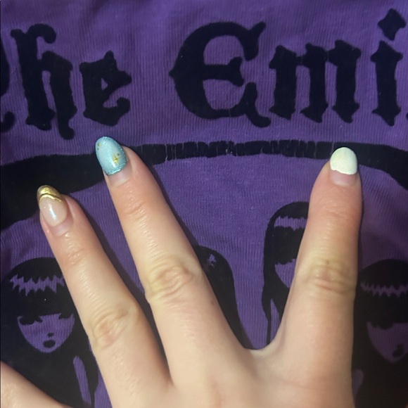 Ghoul Group Emily Strange Dolls Kill Longsleeve Purple striped top velvet - Picture 3 of 4